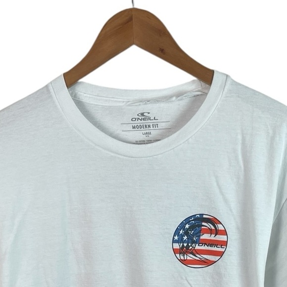 TS1039 Men’s O’Neill Surfing Brand Modern Fit USA Flag T Shirt L - Picture 5 of 5